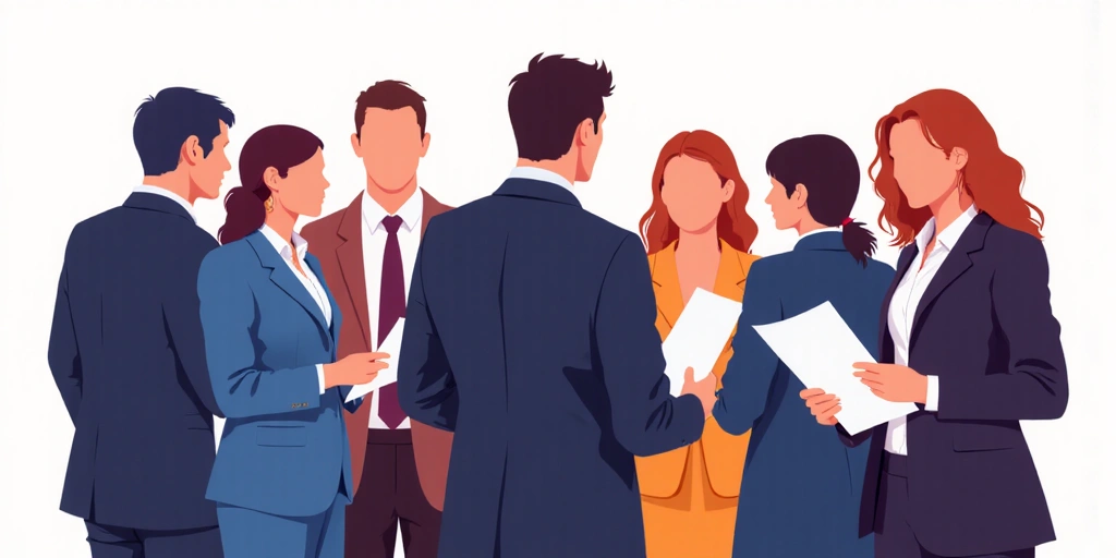 Ilustracija raznolikog tima stručnjaka koji surađuju, prikazani kao siluete ili apstraktni oblici, simbolizirajući stručnost, posvećenost i zajednički rad bez fokusiranja na individualne fotografije.
